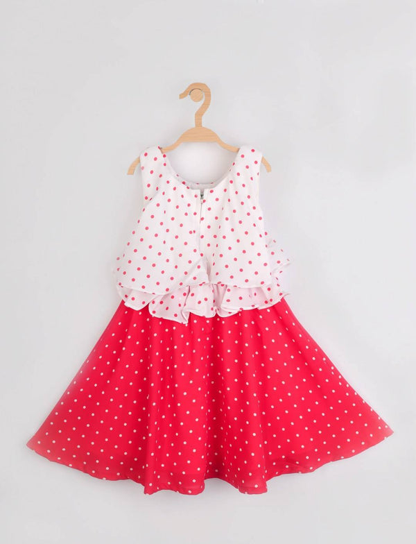 Peppermint Girls Red Printed Dress 12455 2
