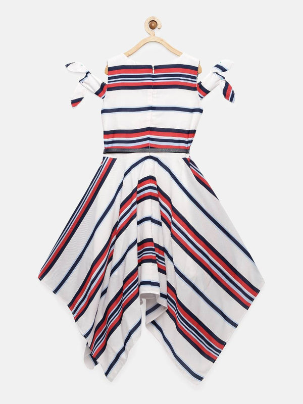 Peppermint Girls Off White Printed Dress With Belt 12815 2