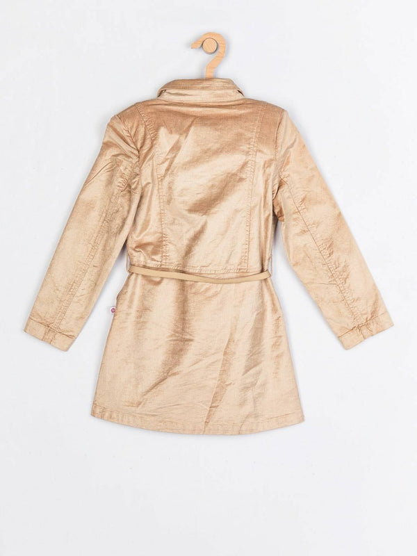 Peppermint Girls Beige Enzyme Washed Coat With Belt 12488 2