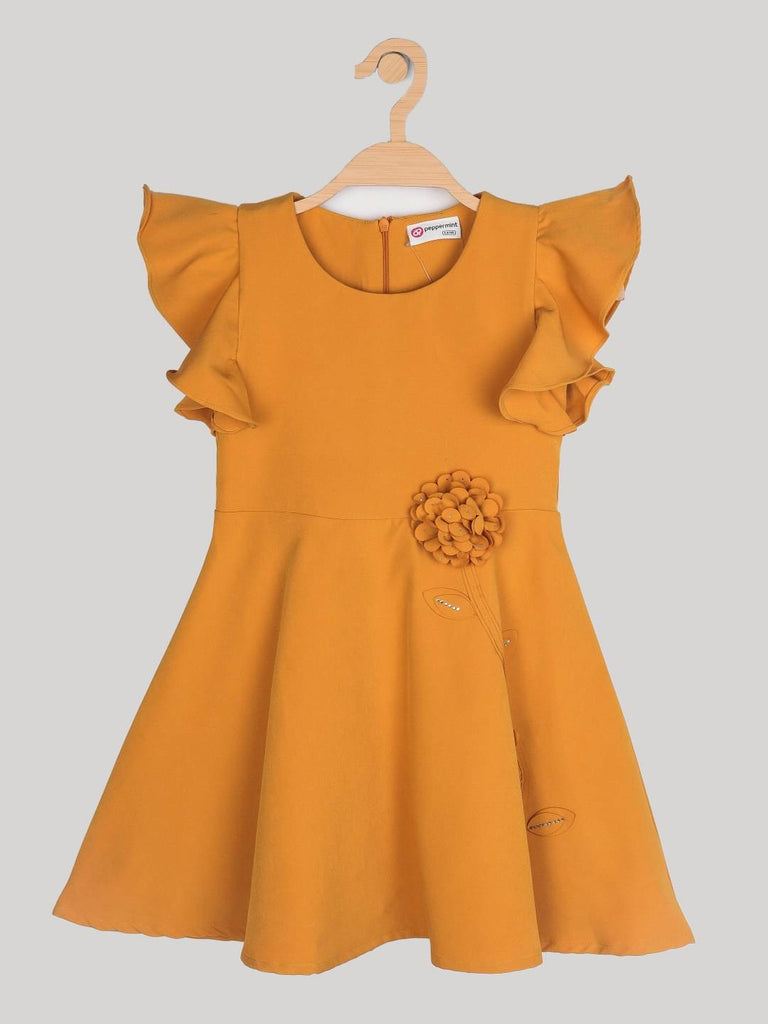 Peppermint Girls Mustard Regular Dress 12711 1