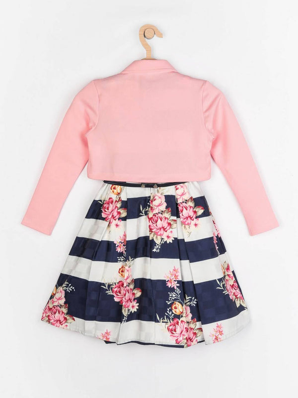 Peppermint Girls Navy Blue Regular Dress Shrug With Belt 12712 2