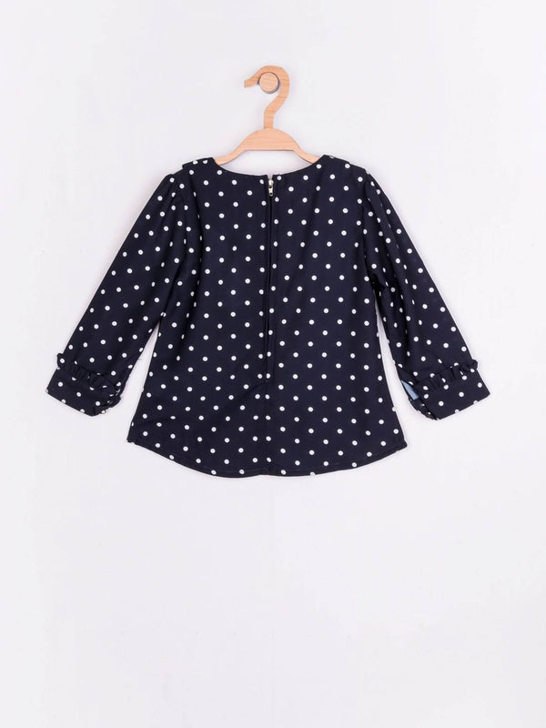 Peppermint Girls Navy Blue Printed Top 12755 2