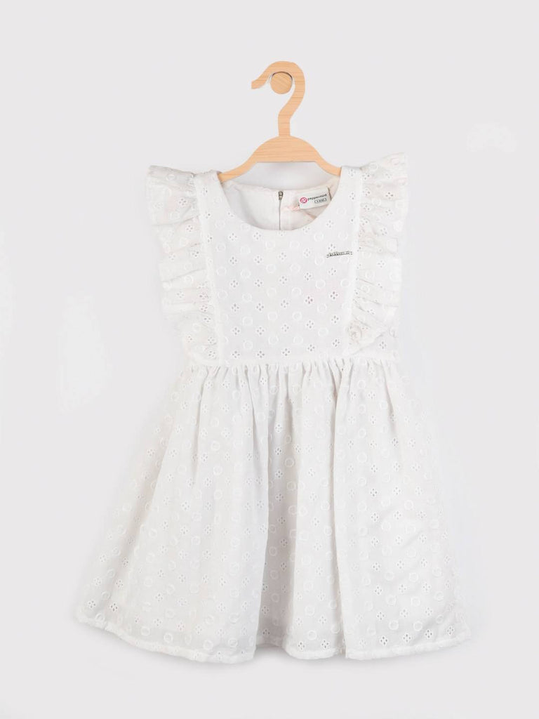 Peppermint Girls White Printed Dress 12253 1