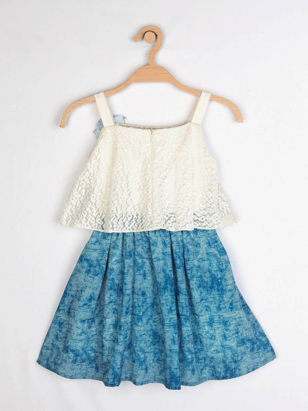 Peppermint Girls Navy Blue Printed Dress 12444 2