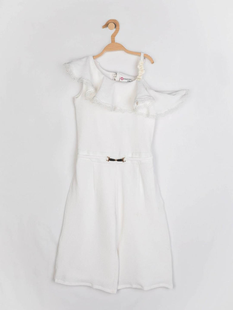 Peppermint Girls Off White Textured Jumpsuit 12418 1