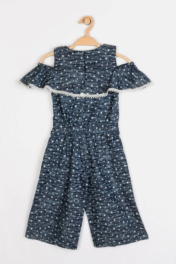 Peppermint Girls Navy Blue Enzyme Washed Jumpsuit 12429 2
