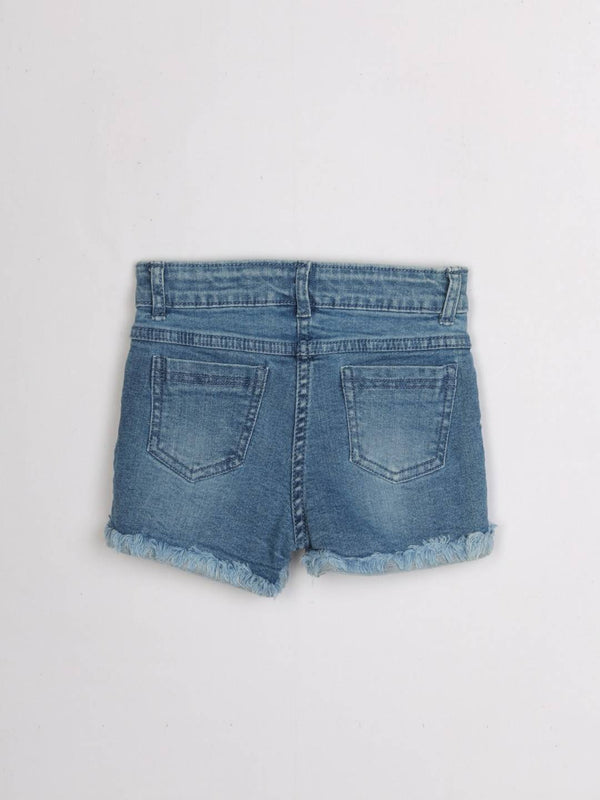 Peppermint Girls Blue Enzyme Washed Shorts 12518 2