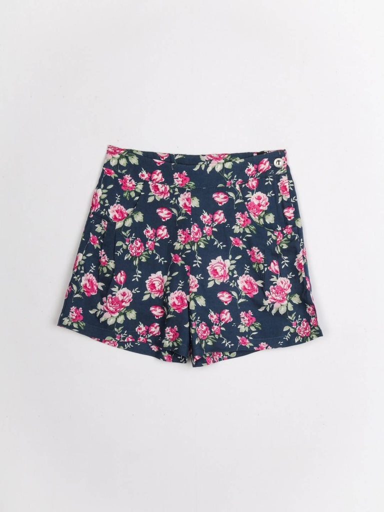 Peppermint Girls Blue Printed Shorts 12519 1