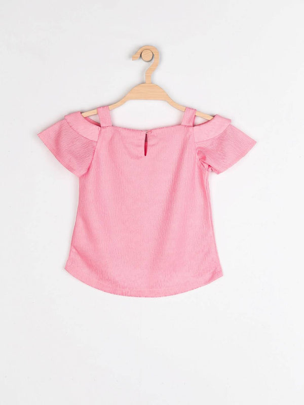 Peppermint Girls Pink Textured Top 12523 2