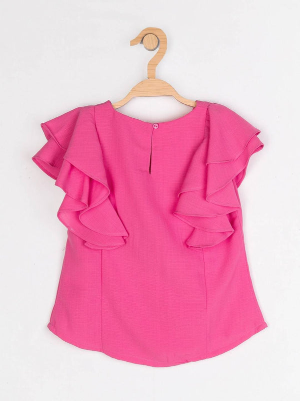 Peppermint Girls Pink Textured Top 12525 2