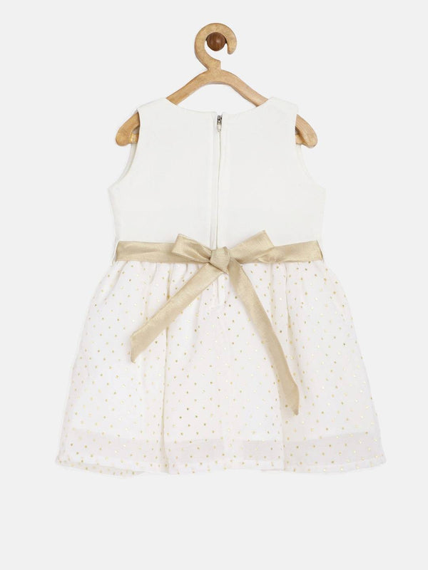 Peppermint Girls Off White Regular Dress With Belt 12857 2