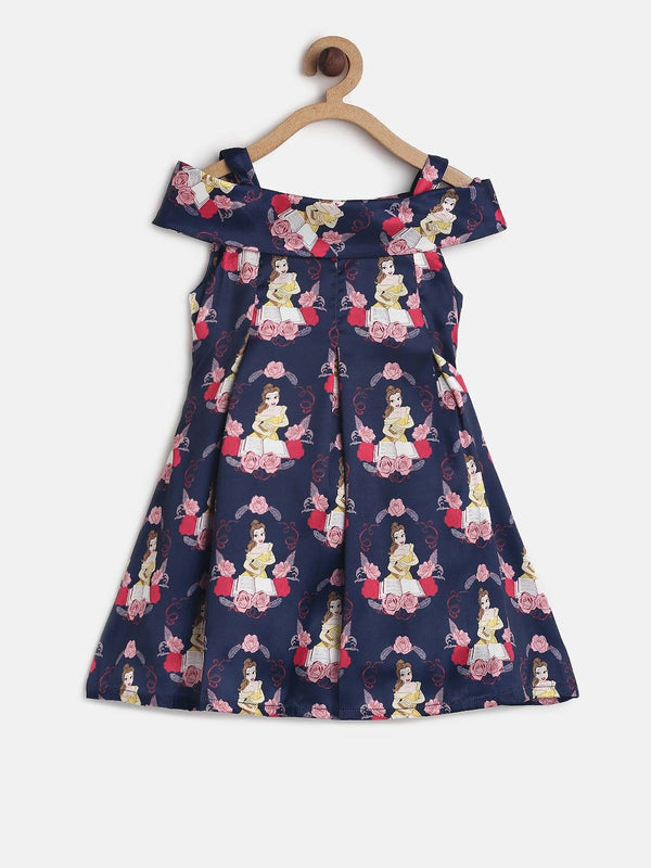 Peppermint Girls Navy Blue Printed Dress 12870 2