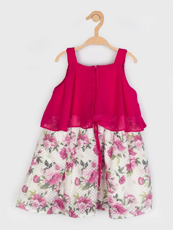 Peppermint Girls Pink Printed Dress 12226 2