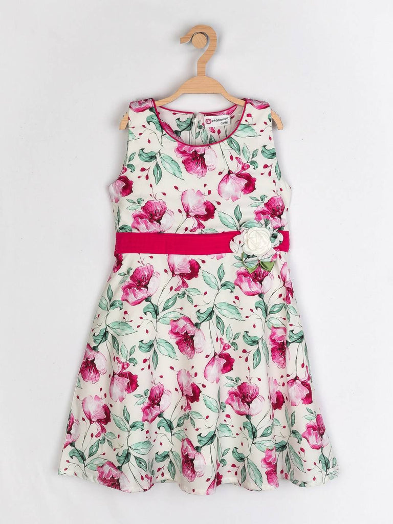 Peppermint Girls Fuchsia Printed Dress 12759 1