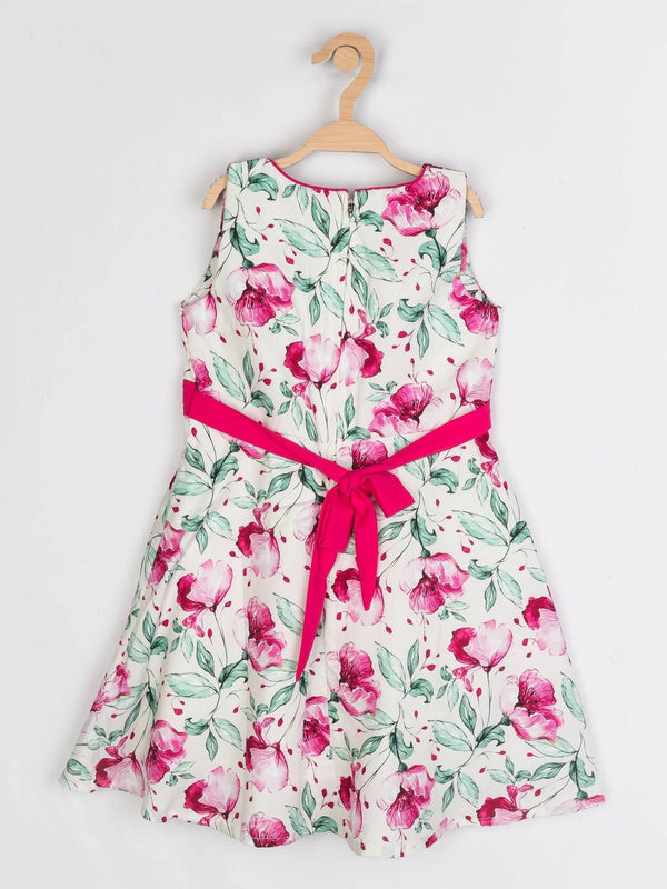 Peppermint Girls Fuchsia Printed Dress 12759 2