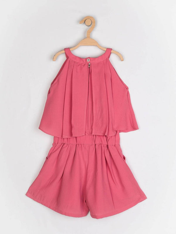 Peppermint Girls Peach Regular Jumpsuit 12417 2