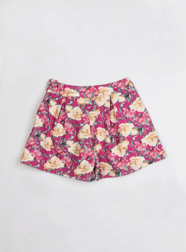 Girls Pink Printed Shorts 12528