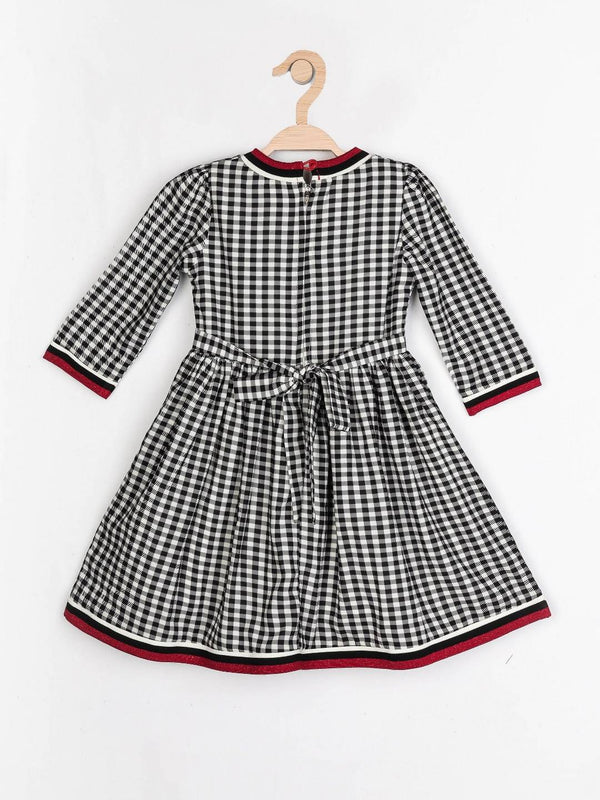 Peppermint Girls Black Printed Dress 12662 2
