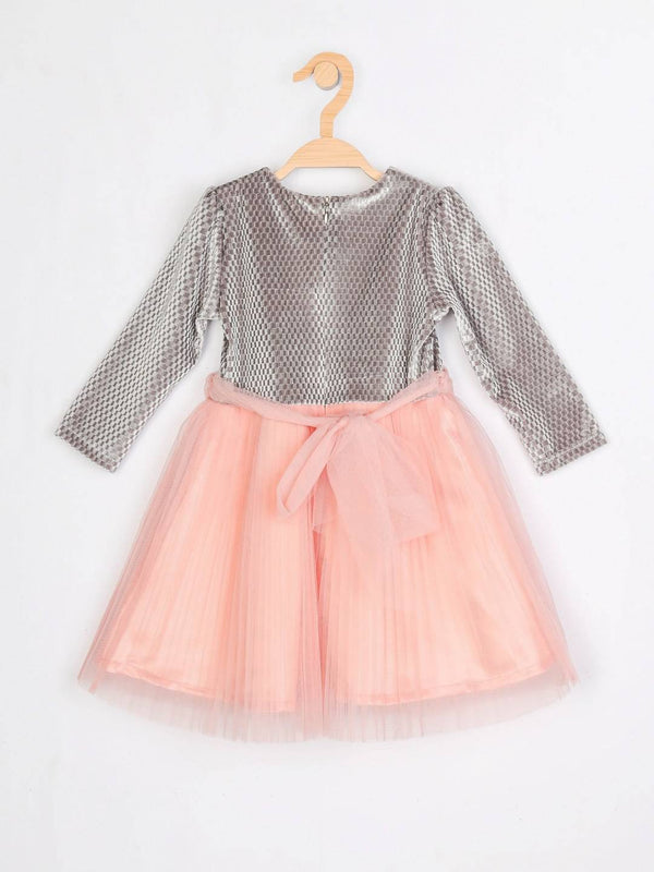 Peppermint Girls Peach Net Dress 12717 2