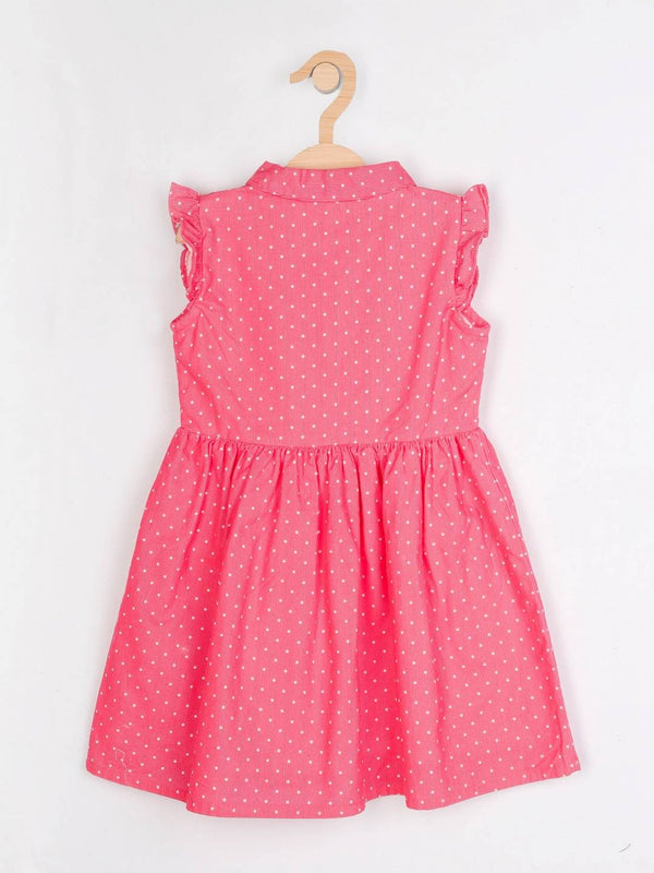 Peppermint Girls Peach Printed Dress 12722 2