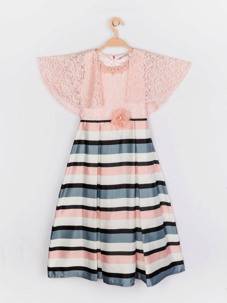 Peppermint Girls Peach Net Dress 12886 1