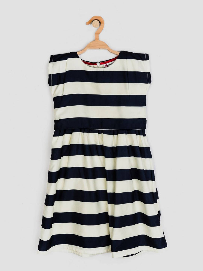 Peppermint Girls Navy Blue Printed Dress 12412 1