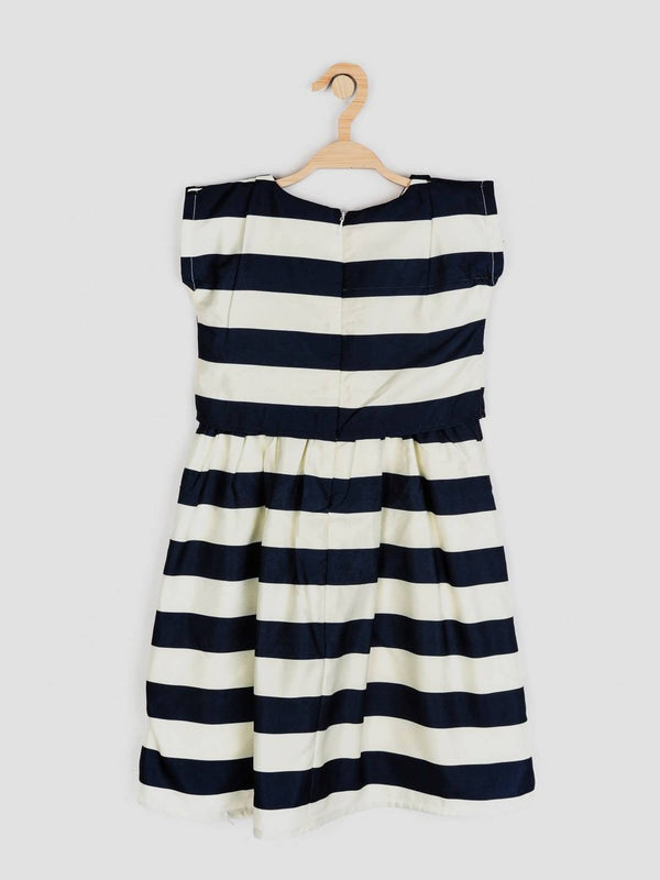 Peppermint Girls Navy Blue Printed Dress 12412 2
