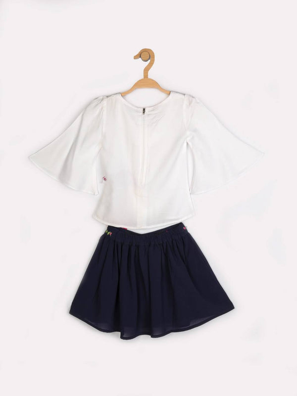 Peppermint Girls Navy Blue Regular Skirt Top Set 12320 2