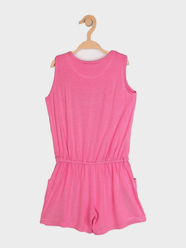Peppermint Girls Pink Regular Knit Jumpsuit 12640 2