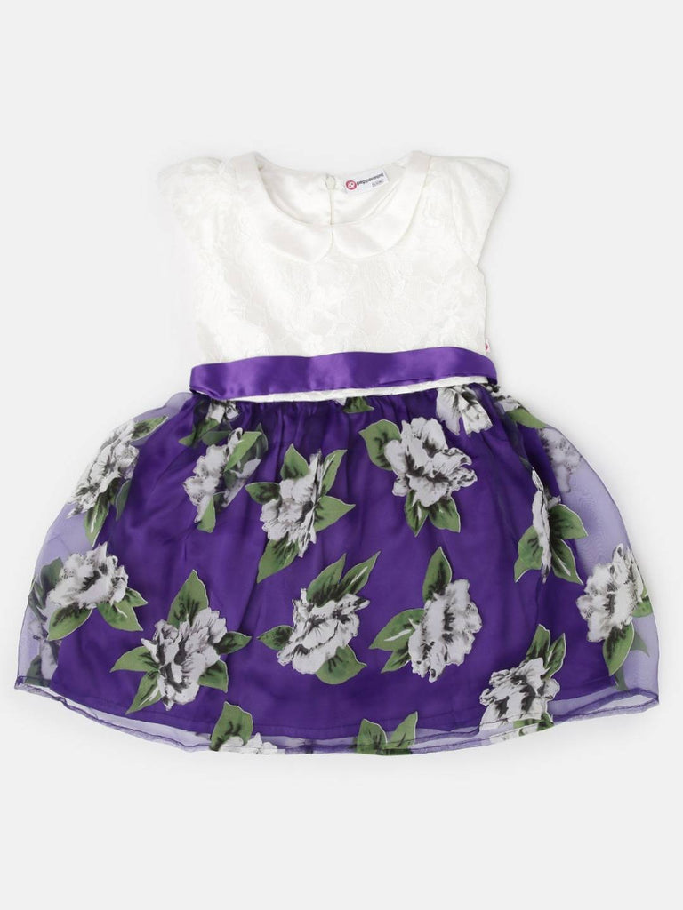 Peppermint Girls Lavender Net Dress With Belt 12895 1
