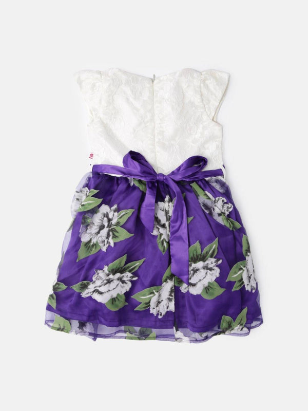 Peppermint Girls Lavender Net Dress With Belt 12895 2