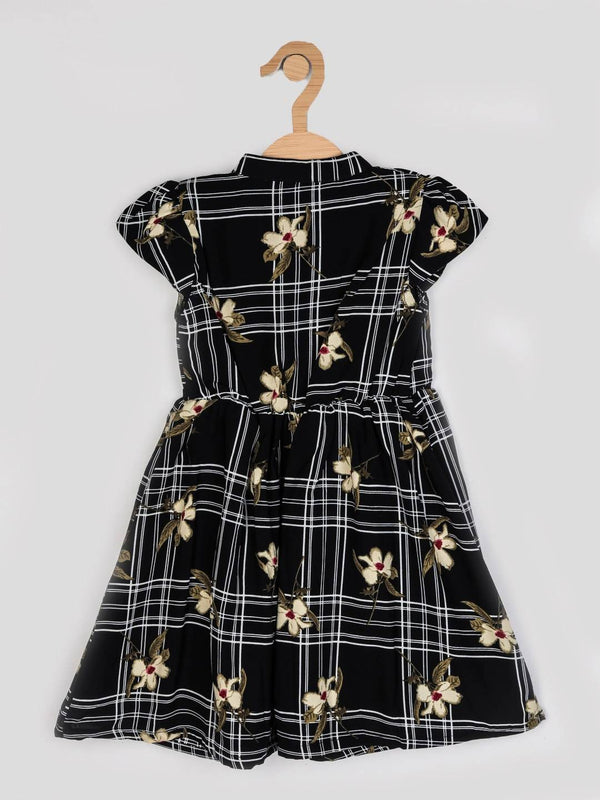 Peppermint Girls Navy Blue Printed Dress 12345 2