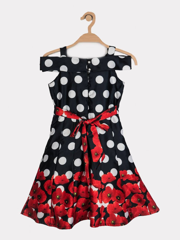 Peppermint Girls Navy Blue Satin Finish Dress 12764 2