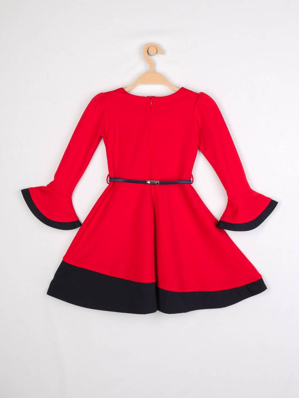 Peppermint Girls Red Regular Dress With Belt 12900 2