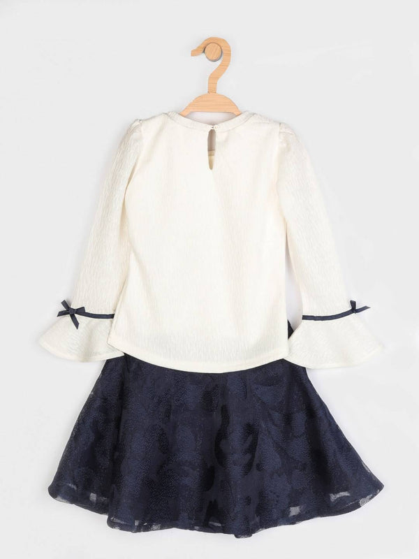 Peppermint Girls Navy Blue Net Skirt Top Set 12315 2