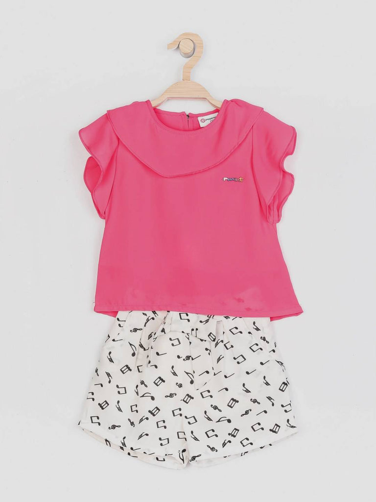 Peppermint Girls Pink Printed Shorts Top Set 12321 1