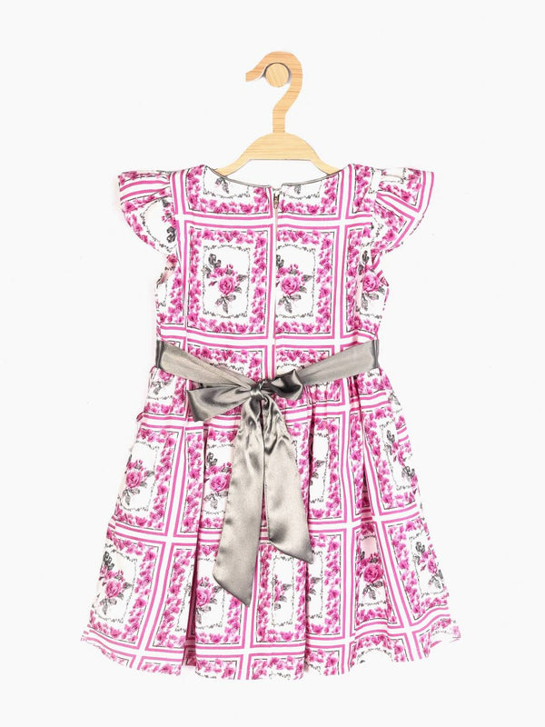 Peppermint Girls Pink Printed Dress 12343 2