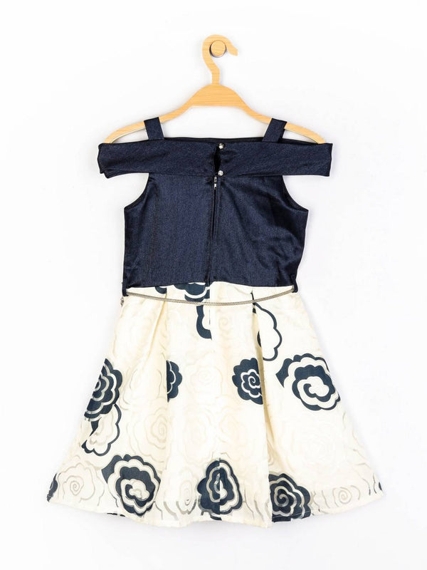 Peppermint Girls Navy Blue Regular Dress With Belt 12398 2