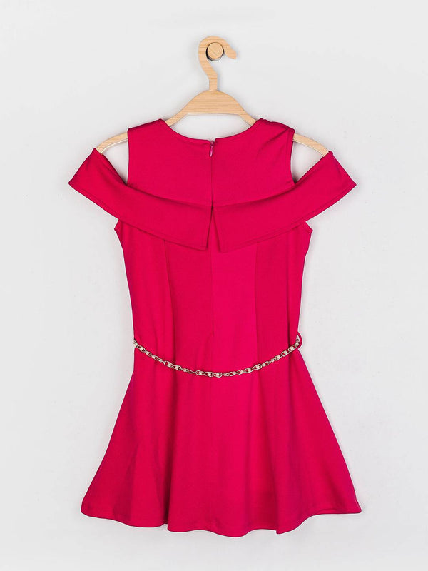 Peppermint Girls Pink Regular Dress With Belt 13062 2