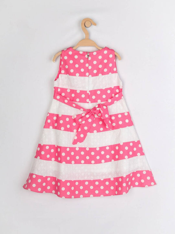 Peppermint Girls Peach Printed Dress 12915 2