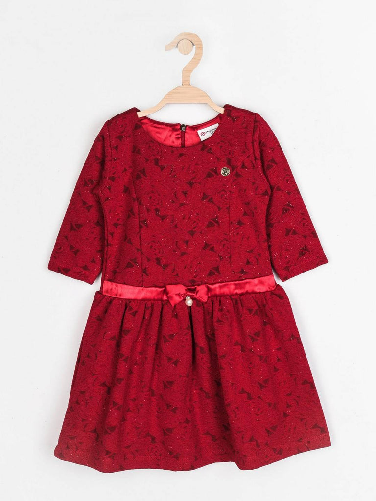 Peppermint Girls Maroon Regular Dress 12330 1