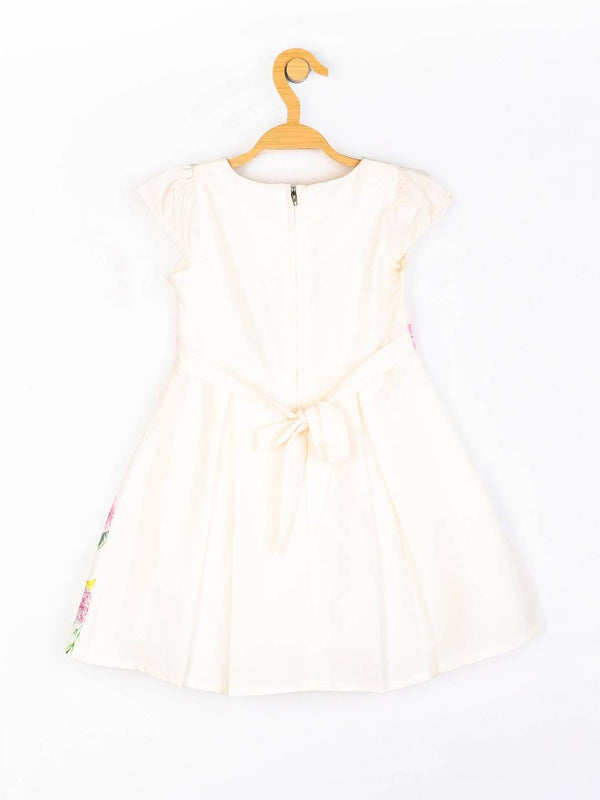 Peppermint Girls Off White Printed Dress 12342 2
