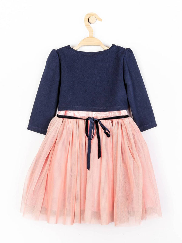 Peppermint Girls Peach Regular Dress With Shrug 12932 2