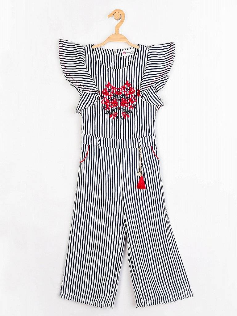 Peppermint Girls Navy Blue Printed Jumpsuit 12427 1
