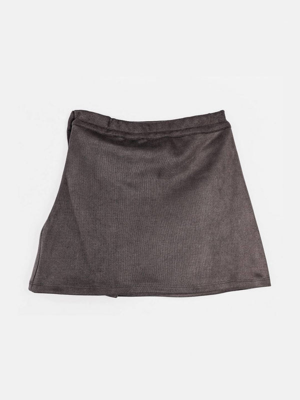 Peppermint Girls Grey Suede Skirt 12630 2