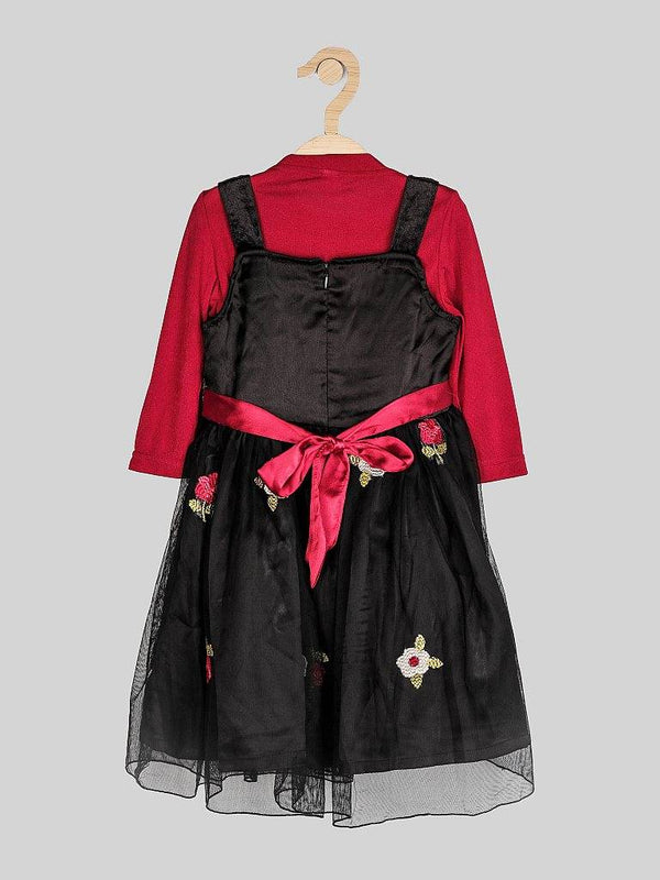 Peppermint Girls Black Net Dress With Inner 12644 2