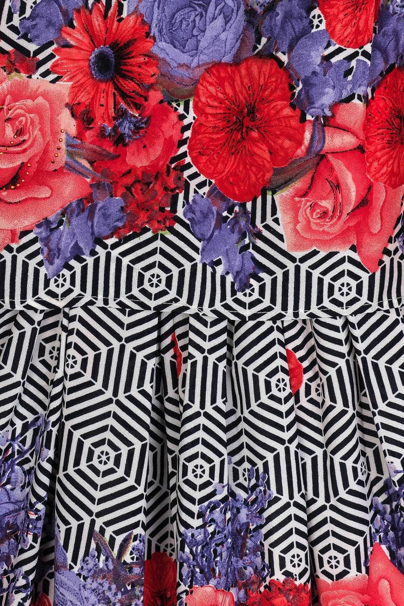 Girls Navy Blue Printed Dress 12772 | Peppermint