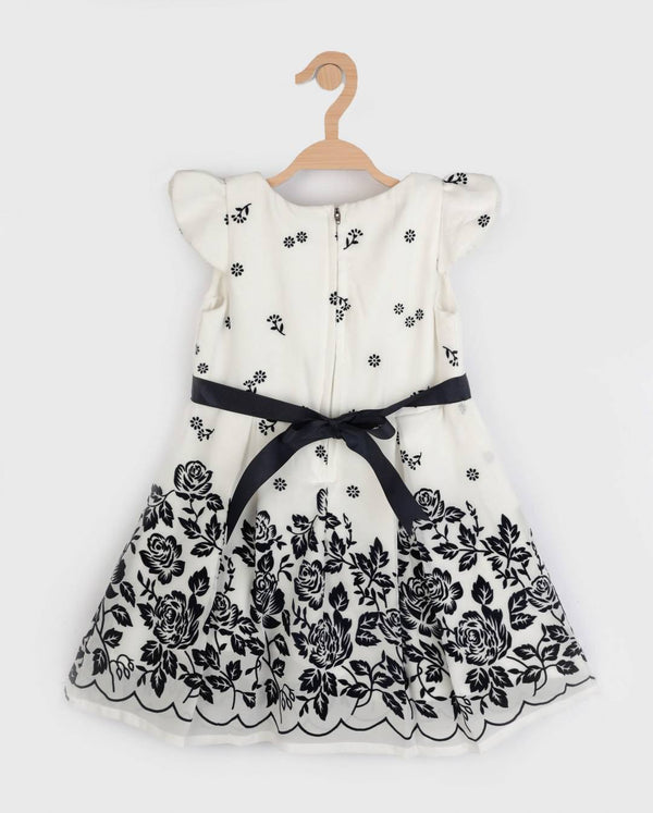 Peppermint Girls Off White Printed Dress 12248 2