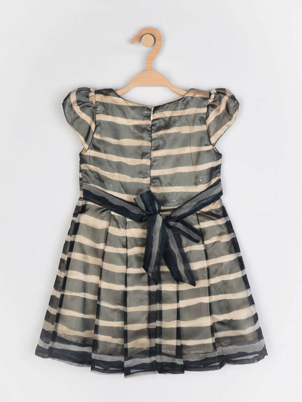 Peppermint Girls Navy Blue Printed Dress 12332 2