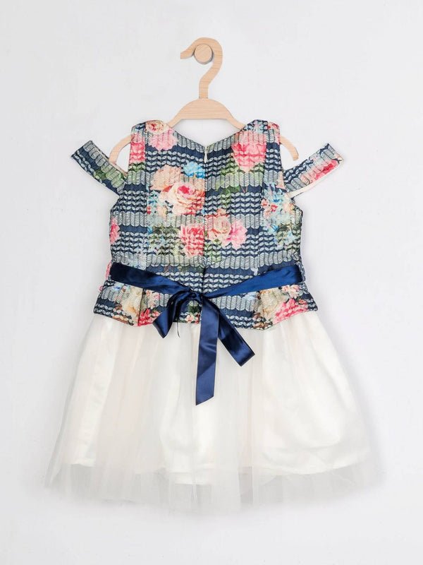 Peppermint Girls Navy Blue Regular Dress With Belt 12230 2